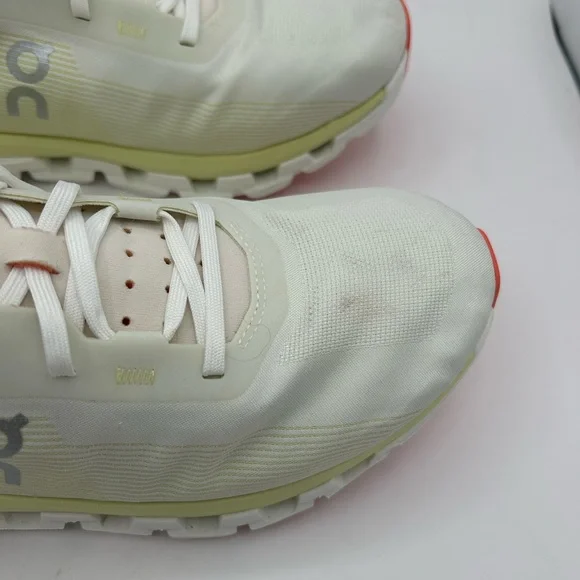 ON Cloud Women’s 11 Cloudflow 4 White Hay Orange  Running Sneaker Tennis Shoes - Picture 9 of 12